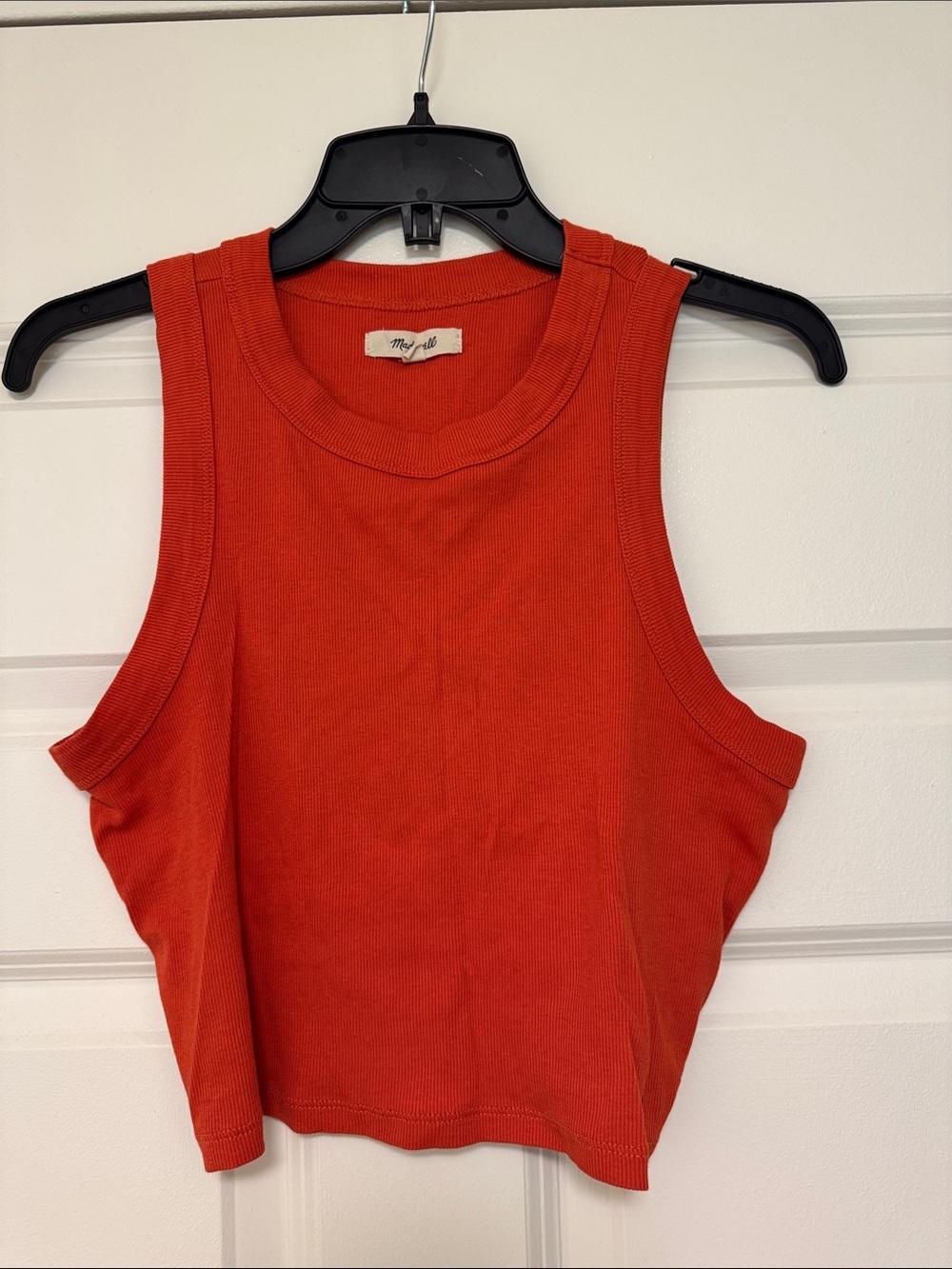 Madewell Orange Ribbed Cropped Tank